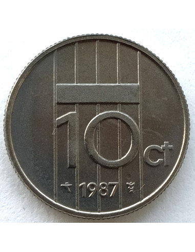 Awers monety Holandia 10 Cent 1987