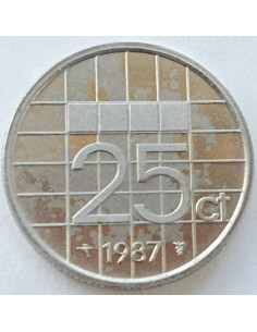 Awers monety Holandia 25 Cent 1987