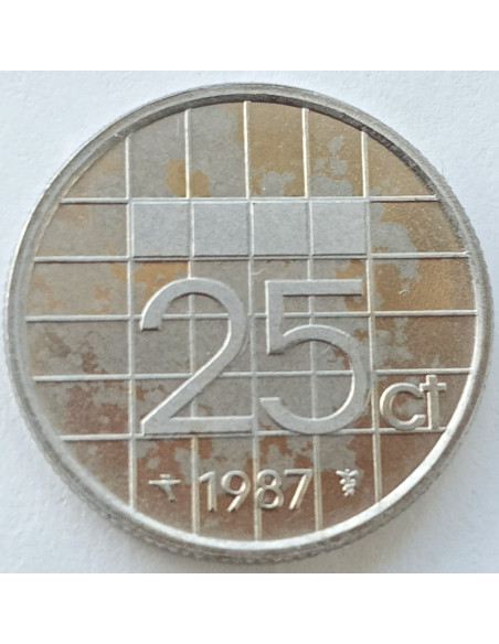 Awers monety Holandia 25 Cent 1987