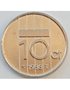 Awers monety Holandia 10 Cent 1988