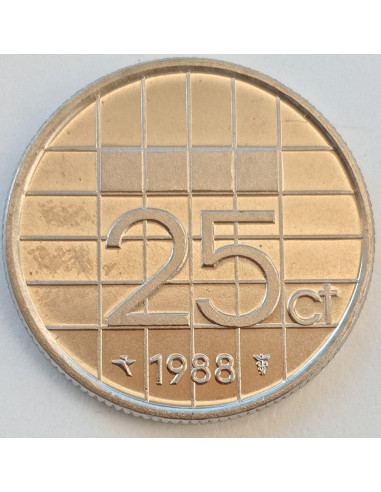 Awers monety Holandia 25 Cent 1988