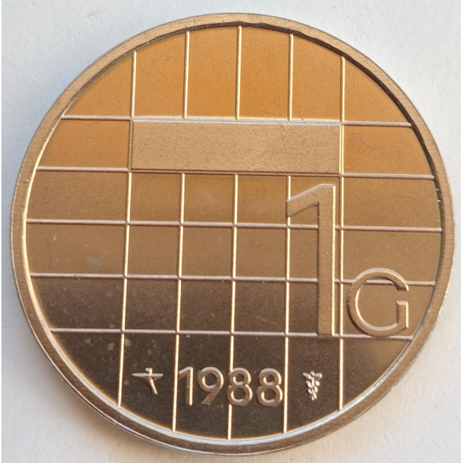 Awers monety 8Holandia 1 Gulden 1988