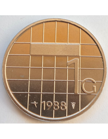 Awers monety 8Holandia 1 Gulden 1988