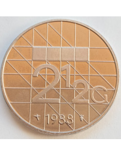 Awers monety Holandia 25 Gulden 1988