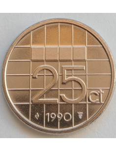 Awers monety Holandia 25 Cent 1990