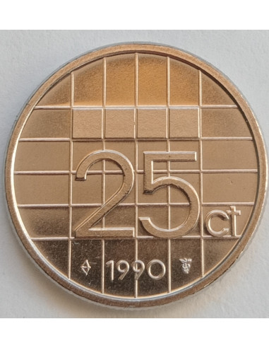 Awers monety Holandia 25 Cent 1990