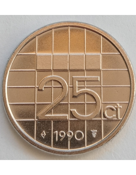 Awers monety Holandia 25 Cent 1990