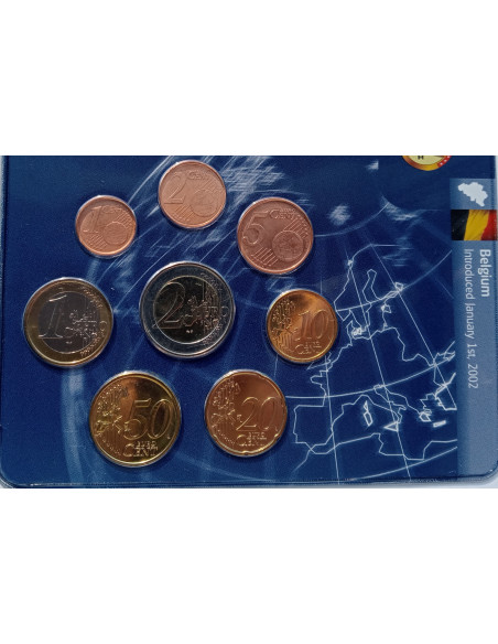 Rewers monety Belgia zestaw monet 1 cent do 2 euro