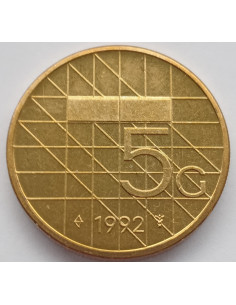 Awers monety Holandia 5 Gulden 1992