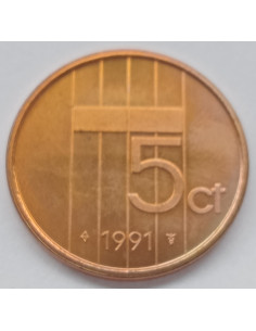 Awers monety Holandia 5 Cent 1991