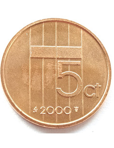 Awers monety Holandia 5 Cent 2000
