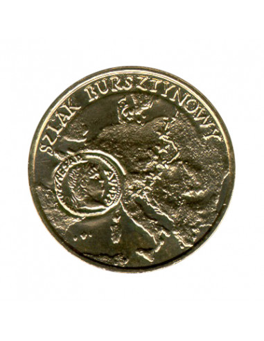 Awers monety 2 zł 2001 Szlak bursztynowy