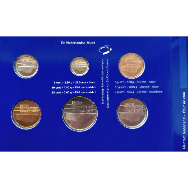 Rewers monety 1999 Różne Guldeny Zestaw