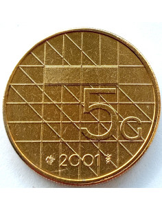 Awers monety Holandia 5 Gulden 2001