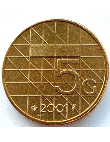 Awers monety Holandia 5 Gulden 2001