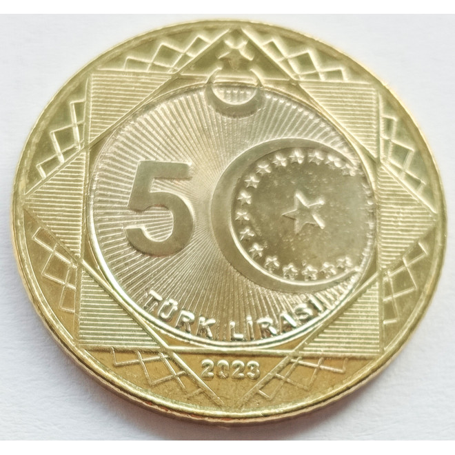 Rewers monety Turcja 5 Lira 2023 100 rocznica Powstanie Republik