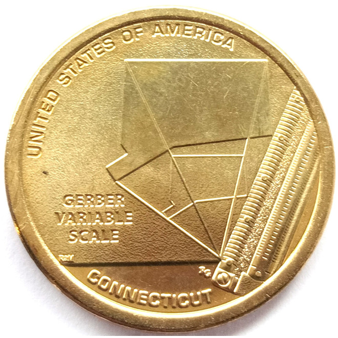 Rewers monety USA 1 Dolar 2020 Zmienna skala Gerbera