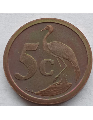 Awers monety Republika Południowej Afryki 5 Cent 1992