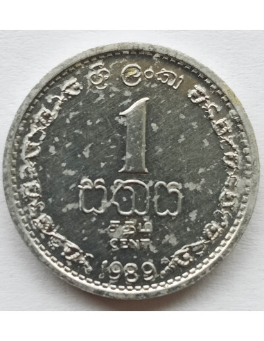 Awers monety Sri Lanka 1 Cent 1989