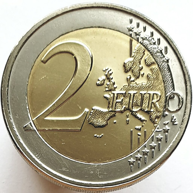 Rewers monety Luksemburg 2 euro 2016 50 rocznica powstania Mostu Wielkiej Księżnej Szarlotty