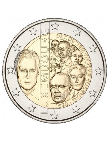 Awers monety Luksemburg 2 euro 2015 125lecie dynastii NassauWeilburg