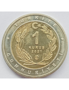 Moneta Turcja 1 Lira 2021100 lat Gaziantepu 2