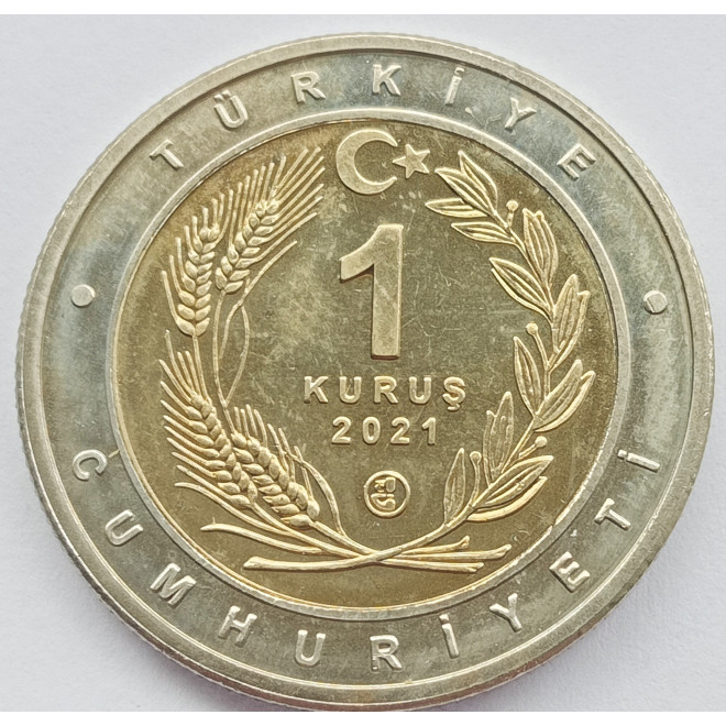 Moneta Turcja 1 Lira 2021100 lat Gaziantepu
