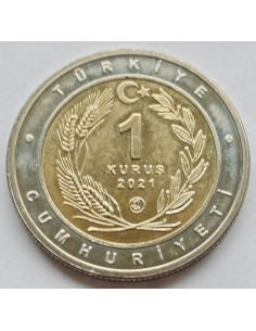 Moneta Turcja 1 Lira 2021100 lat Gaziantepu 2