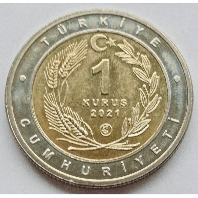 Moneta Turcja 1 Lira 2021100 lat Gaziantepu
