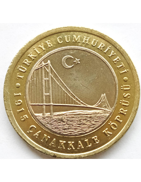 Moneta Turcja 1 Lira 2021100 lat Gaziantepu