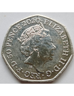 Moneta Wielka Brytania 50 Pensów 2022 2