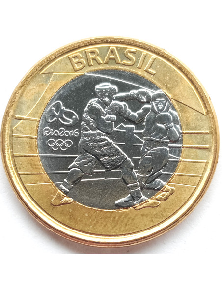 Moneta Brazylia 1 Real 2016 Igrzyska XXXI Olimpiady, Rio de Janeiro 2016 - boks