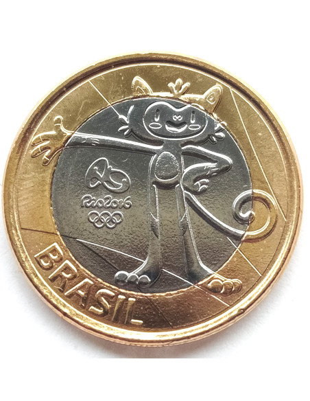 Moneta Brazylia 1 Real 2016 Maskotka Letnich Igrzysk Olimpijskich „Winicjusz”