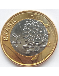 Moneta Brazylia 1 Real 2016 Maskotka Igrzysk Paraolimpijskich „Tom”