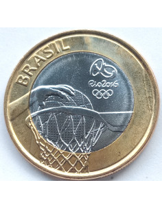 Moneta Brazylia 1 Real 2015 XXXI Letnie Igrzyska Olimpijskie 2016 Rio Koszykówka