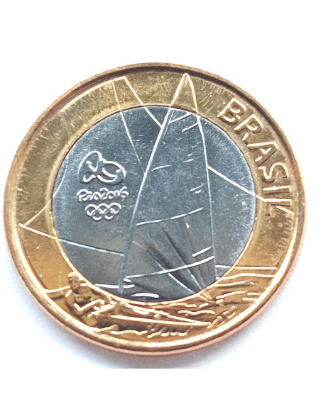 Moneta Brazylia 1 Real 2015 XXXI Letnie Igrzyska Olimpijskie 2016 Żeglarstwo w Rio