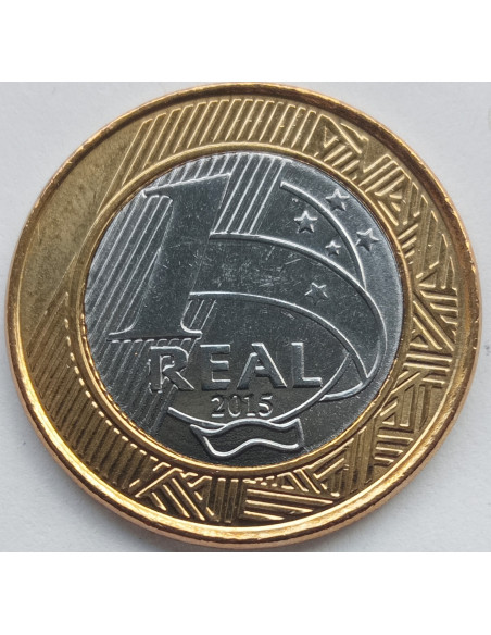 Moneta Brazylia 1 Real 2015 XV Letnie Igrzyska Paraolimpijskie, Rio de Janeiro 2016 - wioślarstwo paraolimpijskie