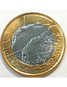 Moneta Brazylia 1 Real 2014 XXXI Letnie Igrzyska Olimpijskie 2016  - pływanie