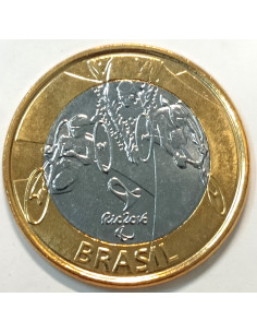 Moneta Brazylia 1 Real 2014 XXXI Letnie Igrzyska Olimpijskie 2016  - paratriatlon