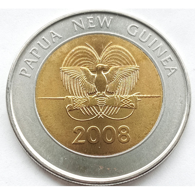 Moneta Papua Nowa Gwinea 2 Kina 2008  35 rocznica powstania Banku Papui Nowej Gwinei