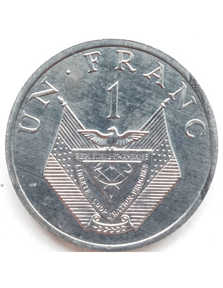 Rewers monety Rwanda 1 Frank 1985