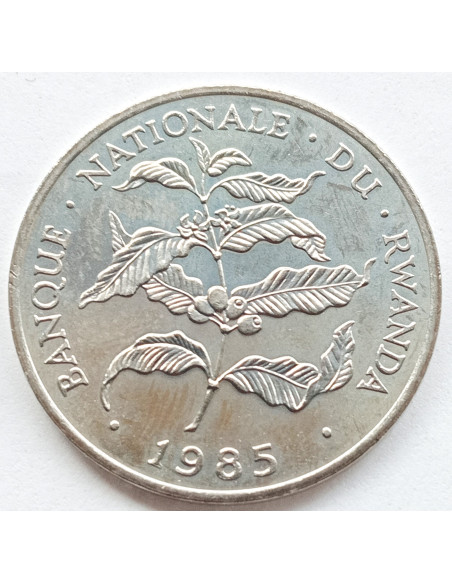 Awers monety Rwanda 10 Franków 1985