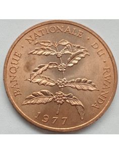 Awers monety Rwanda 5 Franków 1977