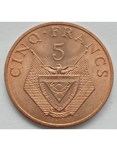 Awers monety Rwanda 5 Franków 1977 2