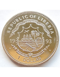 Moneta Liberia 1 Dolarów 1993 Nolan Ryan 2