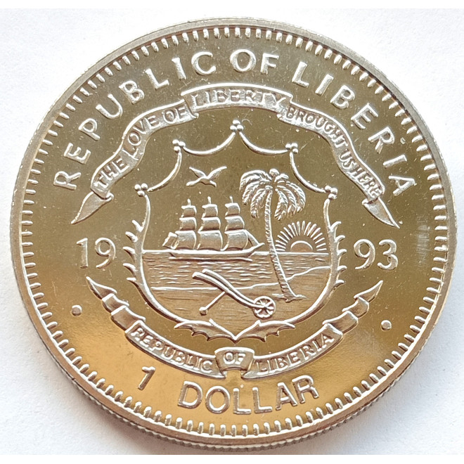 Moneta Liberia 1 Dolarów 1993 Nolan Ryan