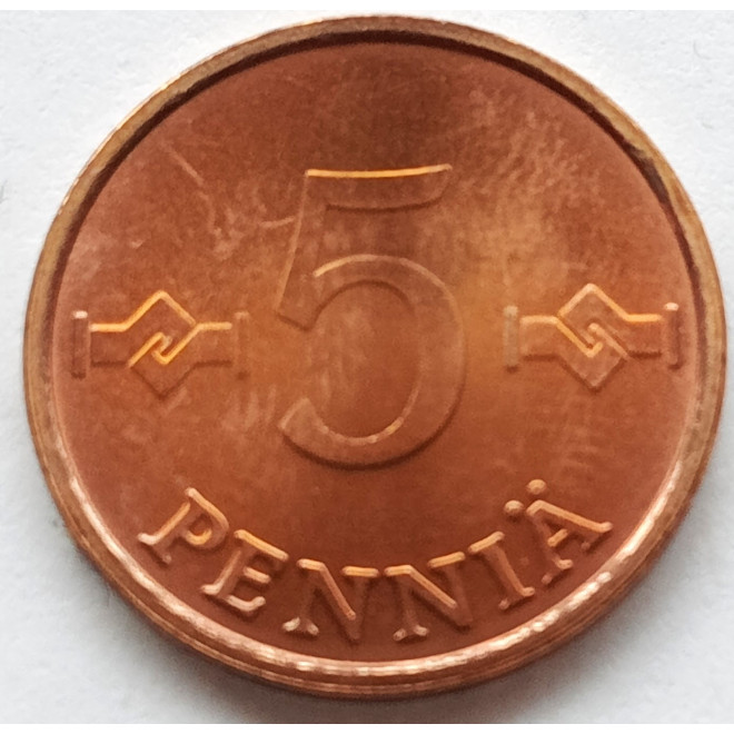 Moneta Finlandia 5 Penni 1985