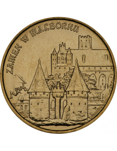 Awers monety 2 zł 2002  Zabytki kultury materialnej w Polsce: Zamek w Malborku