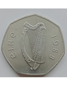 Moneta Irlandia 50 pensów 1970
