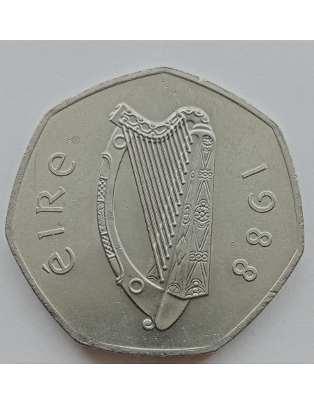 Moneta Irlandia 50 pensów 1970